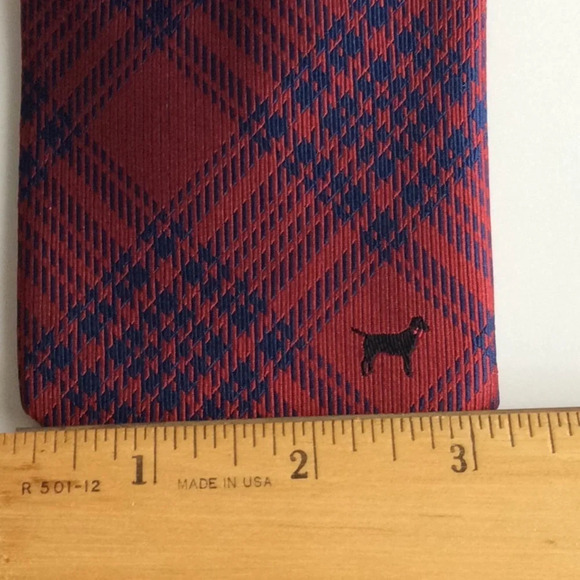 Southern Proper Red & Navy Blue Striped Silk Tie - Picture 5 of 8